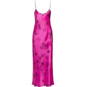 EUC $1095 Alejandra Alonso Rojas Pink Silk Spaghetti Strap Midi Dress